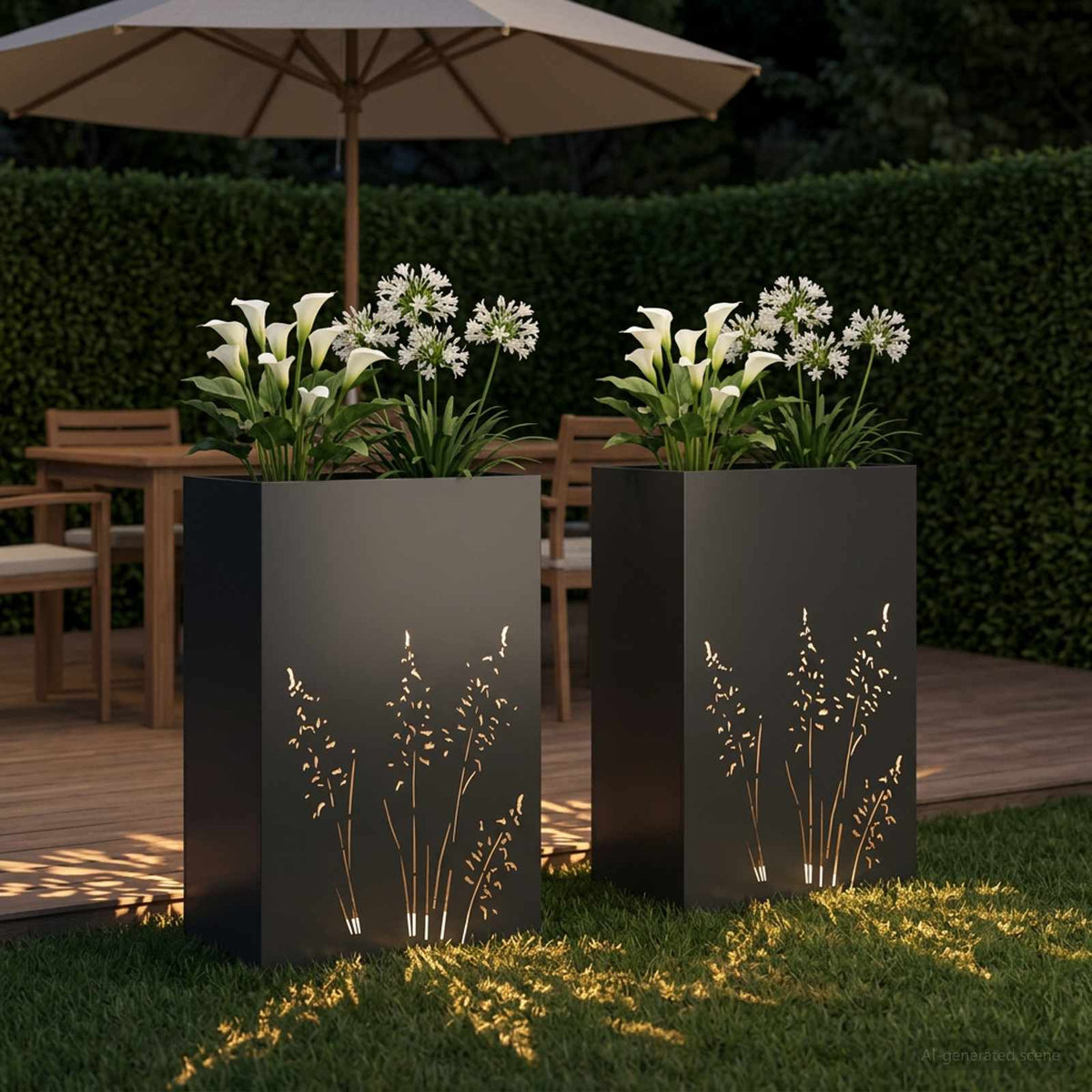 Vidaxl plantenbak 2 st zwart 50 x 30 x 75 cm koudgewalst staal