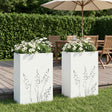 Vidaxl plantenbak 2 st wit 50 x 30 x 75 cm koudgewalst staal