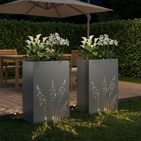 Vidaxl plantenbak 2 st antraciet 50 x 30 x 75 cm koudgewalst staal