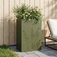 Vidaxl plantenbak olijfgroen 50 x 30 x 75 cm koudgewalst staal
