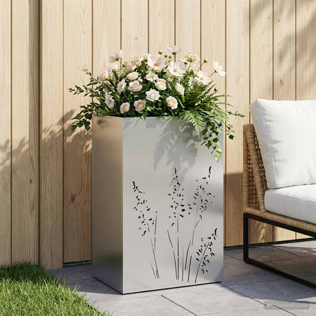 Vidaxl plantenbak zilver 50 x 30 x 75 cm roestvrij staal