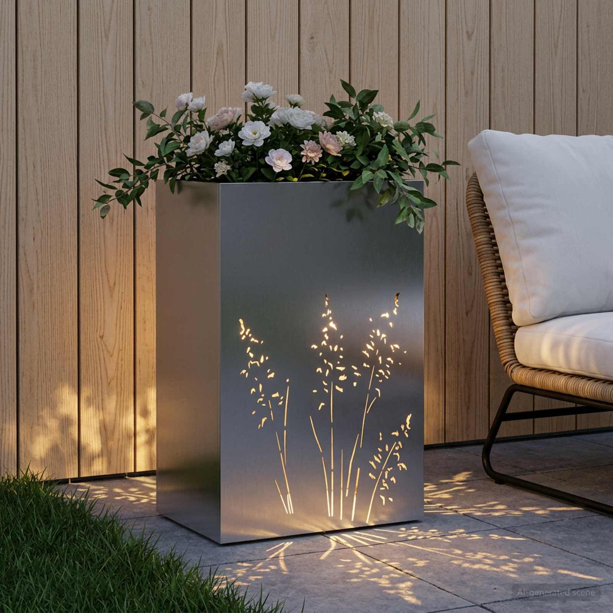 Vidaxl plantenbak zilver 50 x 30 x 75 cm gegalvaniseerd staal