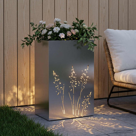Vidaxl plantenbak zilver 50 x 30 x 75 cm gegalvaniseerd staal