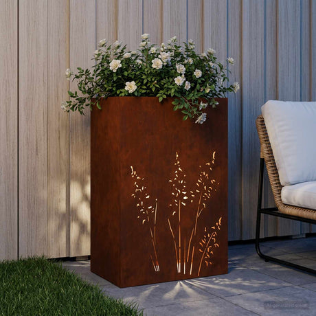 Vidaxl plantenbak roestkleurig 50 x 30 x 75 cm weervast staal