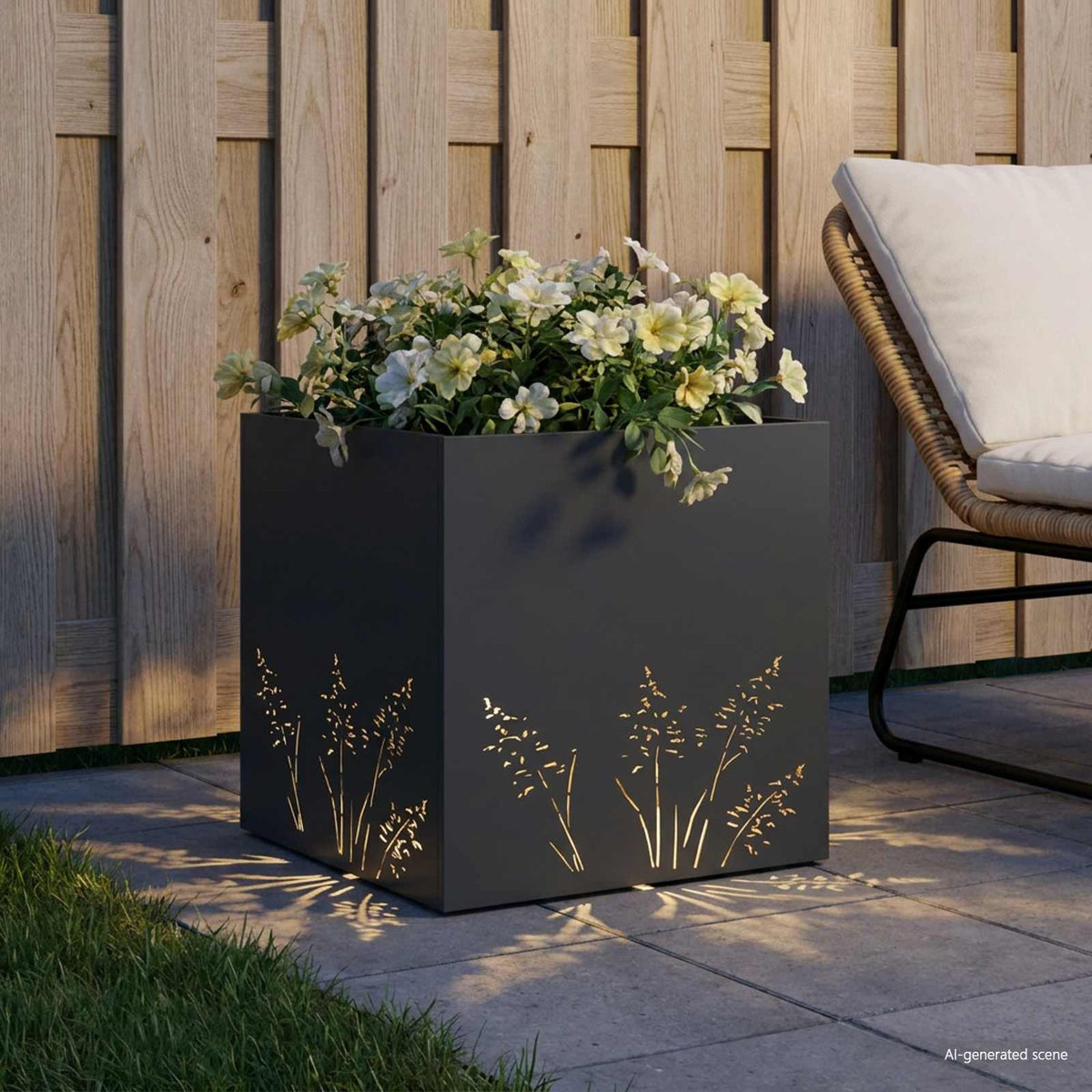 Vidaxl plantenbak antraciet 50 x 50 x 49 cm koudgewalst staal