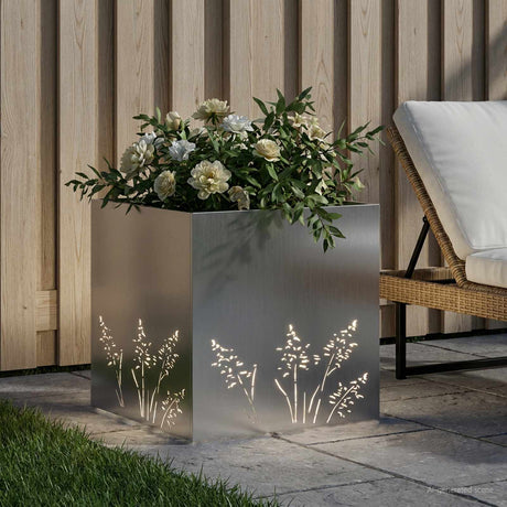 Vidaxl plantenbak zilver 50 x 50 x 49 cm gegalvaniseerd staal