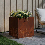 Vidaxl plantenbak roestkleurig 50 x 50 x 49 cm weervast staal