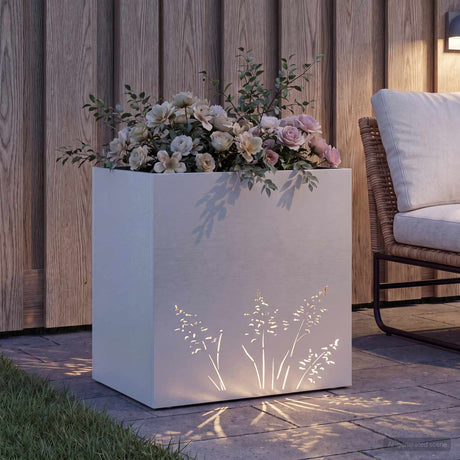 Vidaxl plantenbak wit 50 x 30 x 49 cm koudgewalst staal