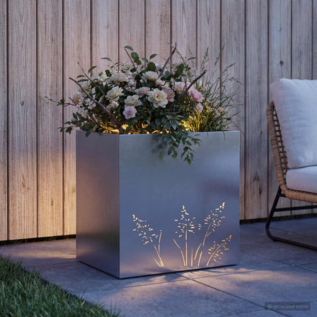 Vidaxl plantenbak zilver 50 x 30 x 49 cm gegalvaniseerd staal