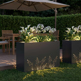 Vidaxl plantenbak zwart 80 x 20 x 49 cm koudgewalst staal