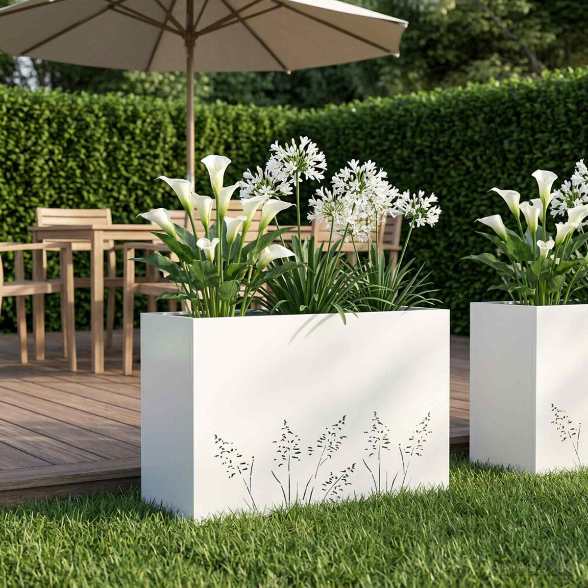 Vidaxl plantenbak wit 80 x 20 x 49 cm koudgewalst staal