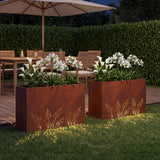 Vidaxl plantenbak 2 st roestkleurig 80 x 20 x 49 cm weervast staal