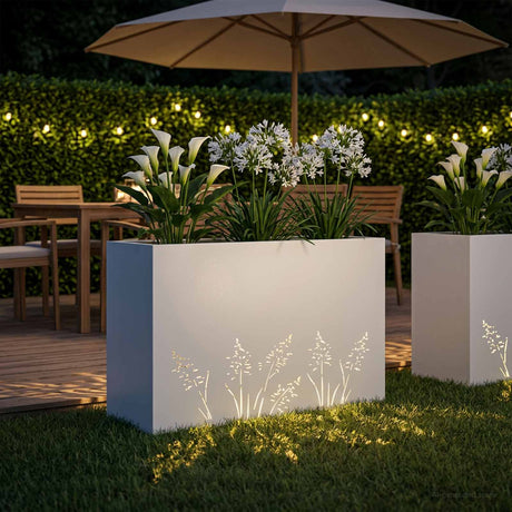 Vidaxl plantenbak wit 80 x 30 x 49 cm koudgewalst staal