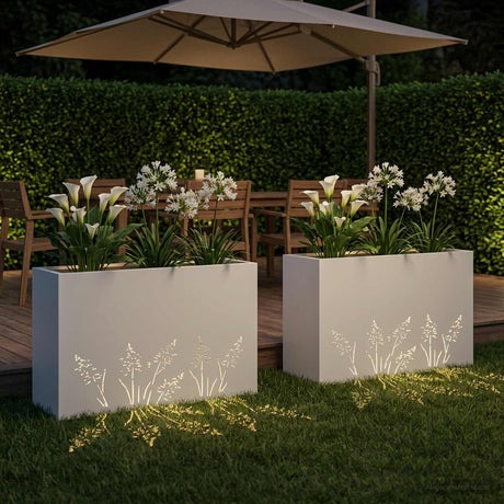Vidaxl plantenbak 2 st wit 80 x 30 x 49 cm koudgewalst staal