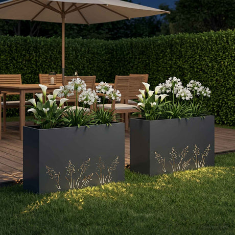 Vidaxl plantenbak 2 st antraciet 80 x 30 x 49 cm koudgewalst staal