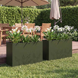 Vidaxl plantenbak 2 st olijfgroen 80 x 30 x 49 cm koudgewalst staal