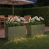 Vidaxl plantenbak 2 st olijfgroen 80 x 30 x 49 cm koudgewalst staal