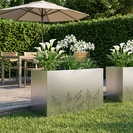 Vidaxl plantenbak zilver 80 x 30 x 49 cm roestvrij staal