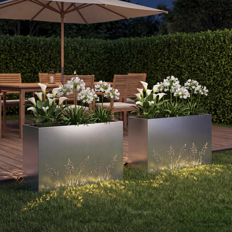 Vidaxl plantenbak 2 st zilver 80 x 30 x 49 cm gegalvaniseerd staal
