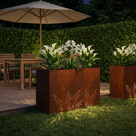 Vidaxl plantenbak roestkleurig 80 x 30 x 49 cm weervast staal