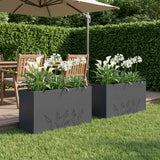 Vidaxl plantenbak 2 st antraciet 100 x 20 x 49 cm koudgewalst staal