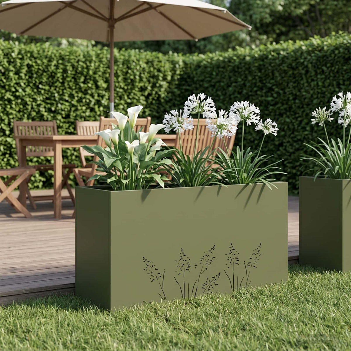 Vidaxl plantenbak olijfgroen 100 x 20 x 49 cm koudgewalst staal