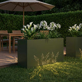 Vidaxl plantenbak olijfgroen 100 x 20 x 49 cm koudgewalst staal