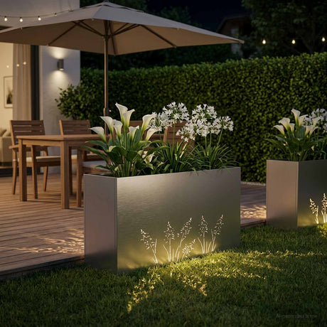 Vidaxl plantenbak zilver 100 x 20 x 49 cm roestvrij staal