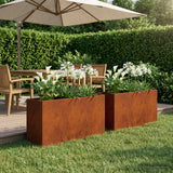 Vidaxl plantenbak 2 st roestkleurig 100 x 20 x 49 cm weervast staal