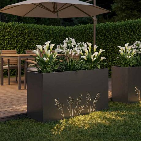 Vidaxl plantenbak zwart 100 x 30 x 49 cm koudgewalst staal