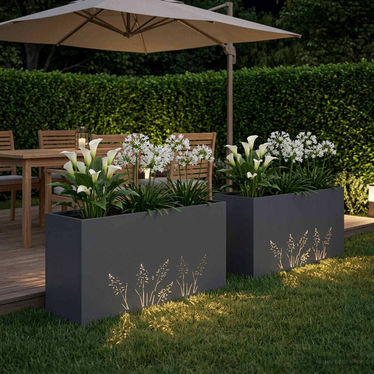 Vidaxl plantenbak 2 st antraciet 100 x 30 x 49 cm koudgewalst staal