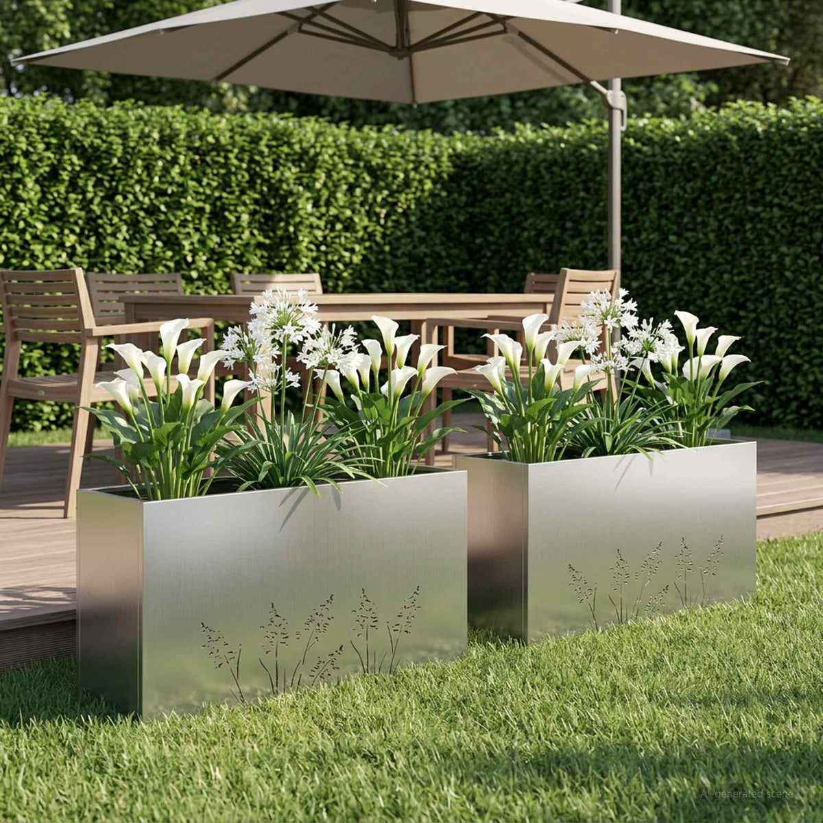 Vidaxl plantenbak 2 st zilver 100 x 30 x 49 cm gegalvaniseerd staal