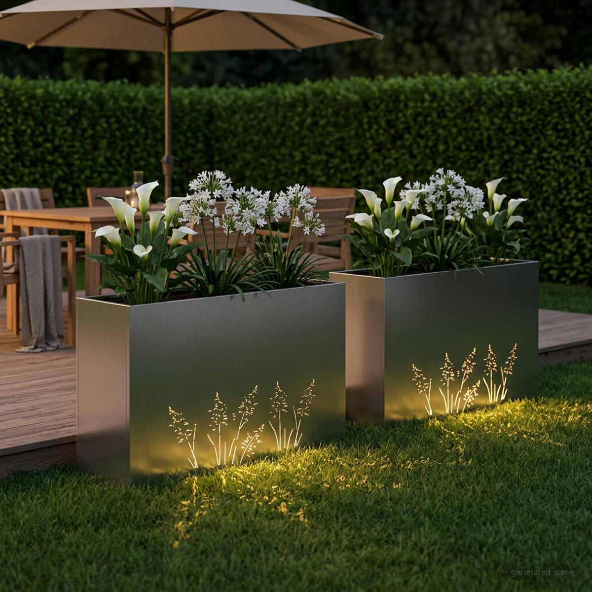 Vidaxl plantenbak 2 st zilver 100 x 30 x 49 cm gegalvaniseerd staal