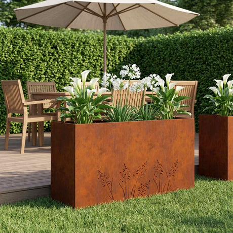 Vidaxl plantenbak roestkleurig 100 x 30 x 49 cm weervast staal