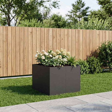 Vidaxl plantenbak zwart 80 x 80 x 60 cm koudgewalst staal