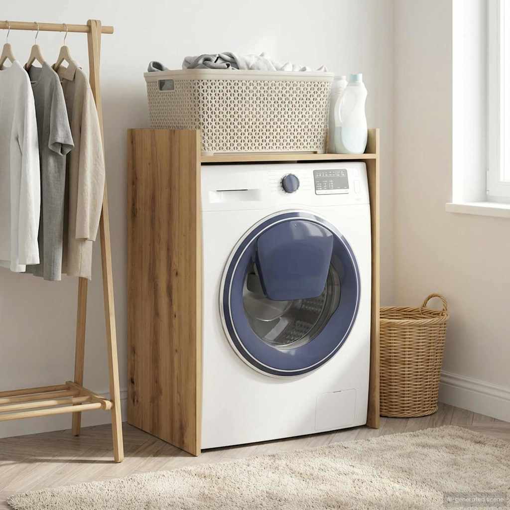 Vidaxl wasmachinekast artisanaal eiken 67,5 x 48 x 97 cm bewerkt hout