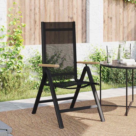Vidaxl recliner tuinstoelen 2 st zwart textileen