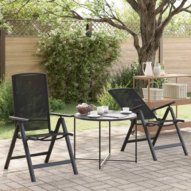 Vidaxl recliner tuinstoelen 2 st zwart textileen