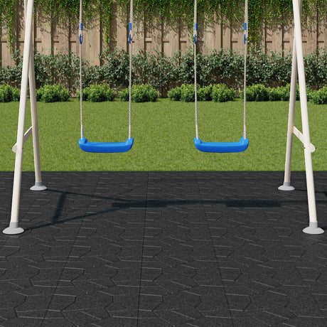 Vidaxl stapsteen 6 st zwart 40,5 x 40,5 x 2 cm rubber