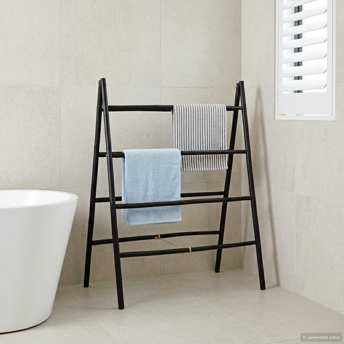 Vidaxl dubbelzijdige dekbedladder zwart 90 x 50 x 100 cm bamboe