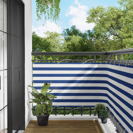 Vidaxl balkon scherm 100 x 200 cm oxford stof rechthoekig blauw en wit