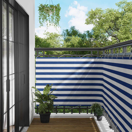 Vidaxl balkon scherm 110 x 700 cm oxford stof rechthoekig blauw en wit