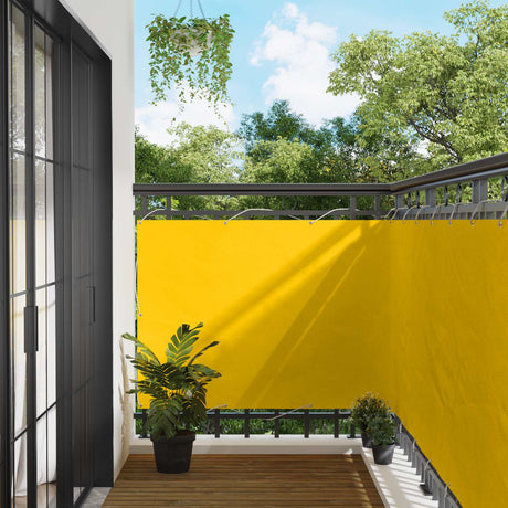 Vidaxl balkon scherm 110 x 400 cm oxford stof rechthoekig geel