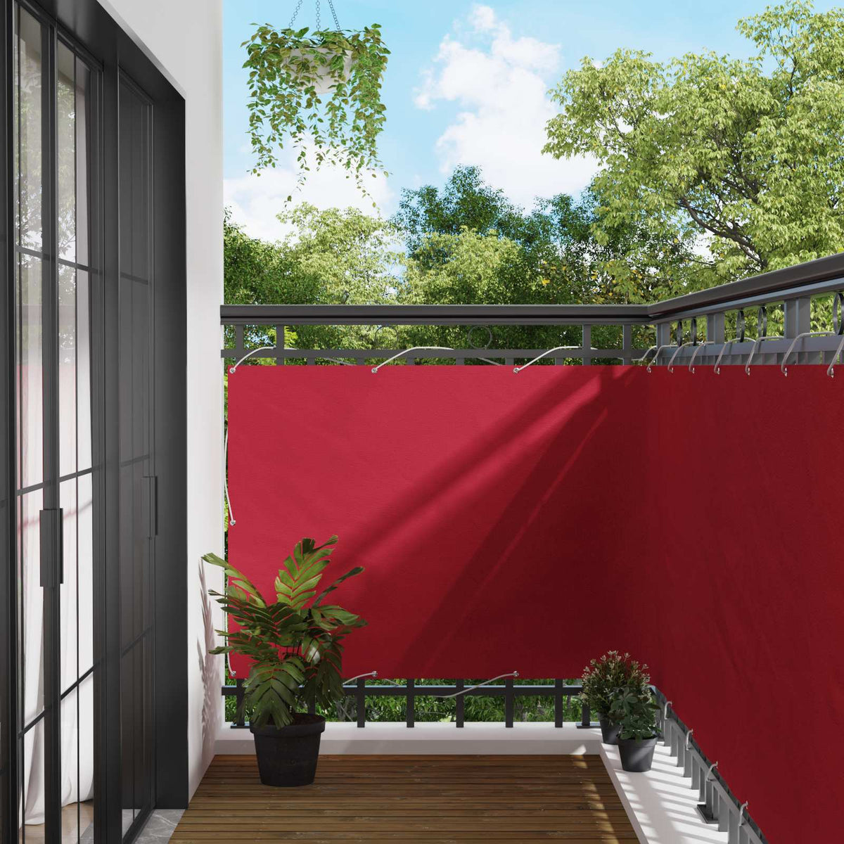 Vidaxl balkon scherm rechthoekig 110 x 700 cm oxford stof rood