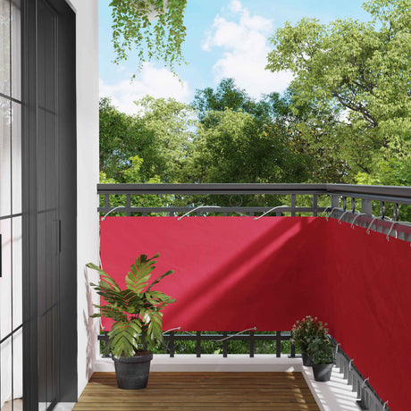 Vidaxl balkon scherm 75 x 400 cm oxford stof rechthoekig bordeauxrood