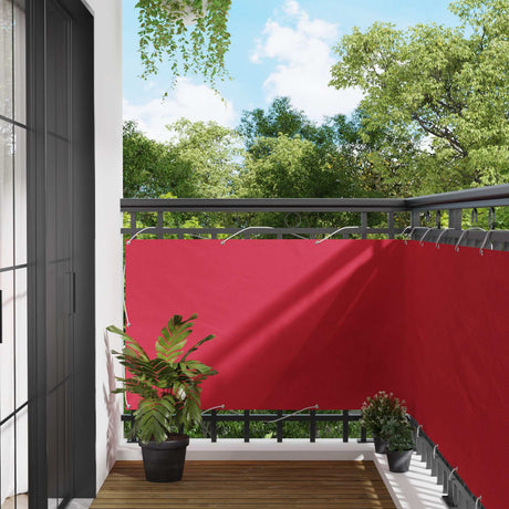 Vidaxl balkon scherm 90 x 600 cm oxford stof rechthoekig bordeauxrood
