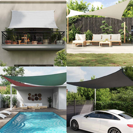 Vidaxl zonneschaduwzeil lichtgrijs en wit. 5 x 6 m