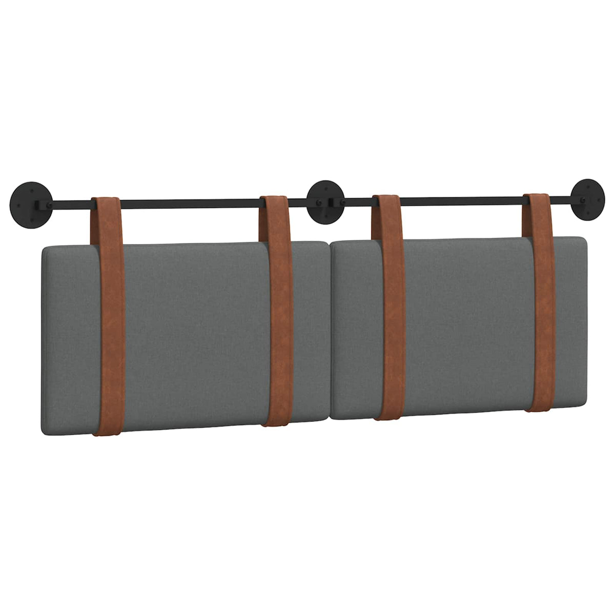 Vidaxl hangend hoofdeinde effen donkergrijs 130 x 55 x 5 cm antiek pu