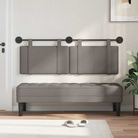 Vidaxl hangend hoofdbord taupe stof