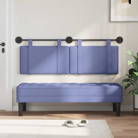 Vidaxl hangend hoofdbord jeans blauw stof
